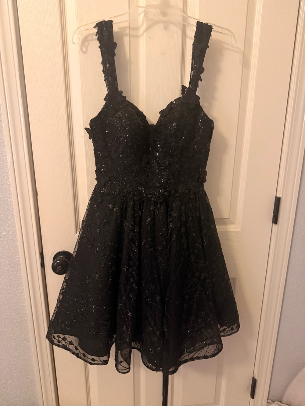 Elegant Black Embellished A-Line Prom Dress